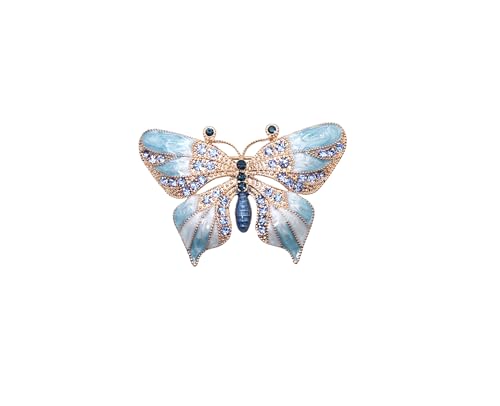 Image of Gorgeous Rhinestone Crystal Enamel Butterfly Pin Brooch