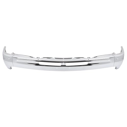 BALOCEO Front Bumper Face Bar Compatible with 1999-2006 Chevrolet Chevy Silverado 1500 2500 HD 3500 Suburban 1500/2500 Tahoe Replacement for 12336026 GM1002376 Steel Chrome Silvery