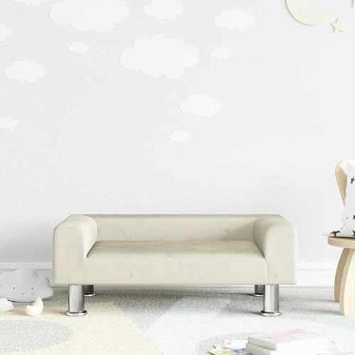 Genérico Sofá para niños de Terciopelo Crema 70x45x26,5 cm,Mobiliario para bebés y niños pequeños-3196335