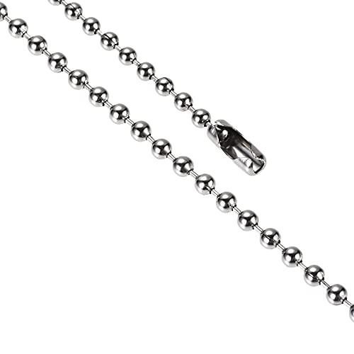 Image of uxcell Pull Chain Extension 3.28 Ft Stainless Steel 4.5mm Beaded for Light Fan