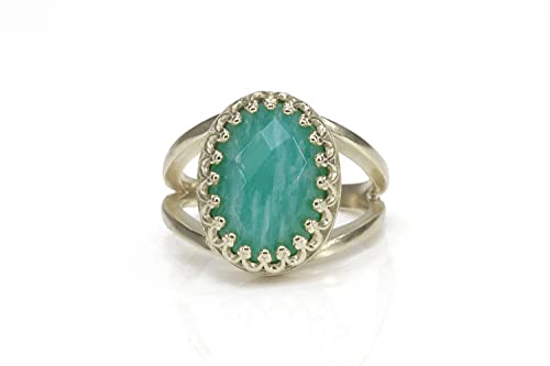 Bague fiançailles amazonite bleu aqua le cadeau idéal pour marquer les esprits