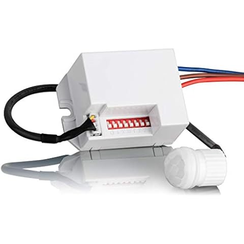 SEBSON Mini PIR Sensor Indoor, Ceiling Flush Mounted for Installation, LED suitable, Infrared Motion Sensor, Range max. 6m/360°, Programmable Cover