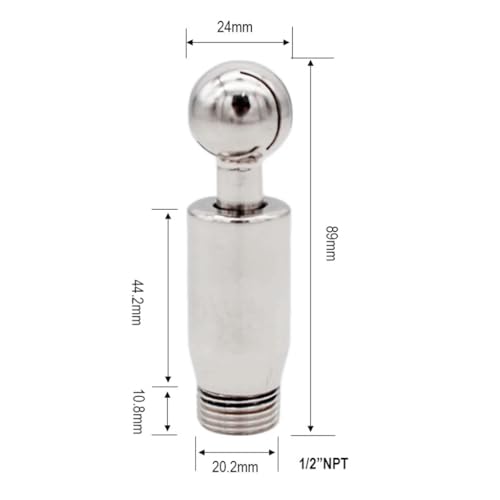 Bola rociadora de 1/2" NPT: solucione la suciedad incrustada en tanques 2