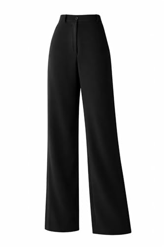 Image of KERI PERRY Trousers for Woman Pants Women's Formal Office Korean | Beige Black Track Pant | Straight | Cotton Spandex Stretchable Trouser | High-Waisted Bottom Wear