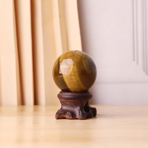 Image of Shubhanjali Tiger Eye Crystal Sphere Ball AA Grade 80-100 GMS | Natural Polished Gemstone Sphere for Meditation, Reiki Practice, Feng Shui & Vastu Decor | Decorative Crystal Ball for Home & Office