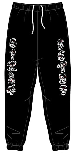 Gloomy Bear Line Art Men's Black Graphic Sweatpants