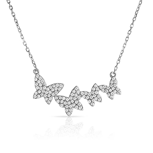 Collier quatre papillons en argent sterling idéal pour sublimer vos tenues d'été