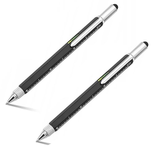 Presentes originais para homem, caneta multifuncional 6 em 1, gadgets técnicos, presentes para homens, dia do pai, aniversário, presentes para homem, ideias originais para o pai (preto)