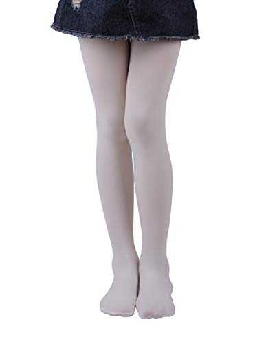 EVERSWE Girls Semi Opaque Tights 40D Microfiber Tights (5-7 Years Cream)