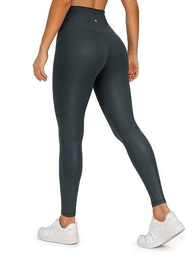 Image of CRZ YOGA Matte Faux Leather Leggings 28 inch | Extremely Soft, Gentle Compression, Casual, High Waisted, for Women