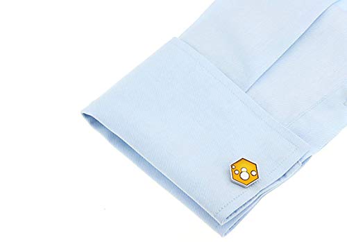 Mancuernillas hexagonales para novio Daesar amarillo miniatura 4