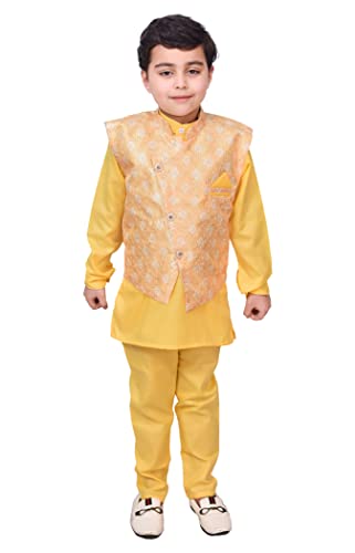 Image of Boys Jacket, Kurta, Pyjama set