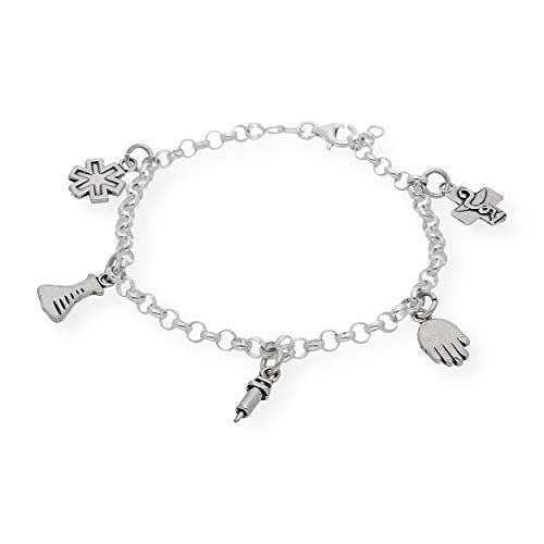 Silver & Steel Pulsera Profesiones en Plata de Primera Ley (Farmaceutica, Plata)