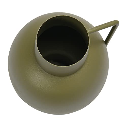 Bloomingville Textured Metal Vase with Handle, Celadon