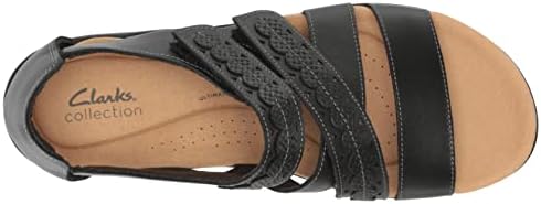Clarks Laurieann Holly Flat Sandal, Black Leather, 10 Medium | Image 4