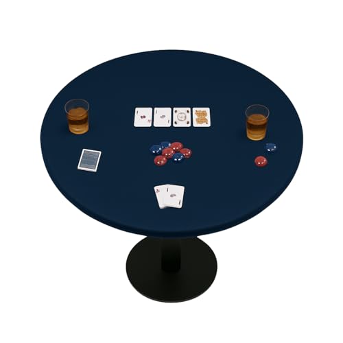 Felt Card Game Table Cover for 36-48 in Round Tables, Blue