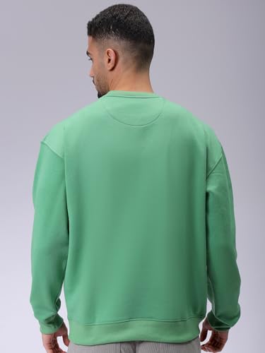 Image of The Indian Garage Co Men Oversized Solid Overhead Crewneck Sweatshirt