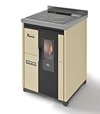 BRICOSOL Eva Calòr Cocina De Pellet Ventilada Con Encimera De Acero NINA