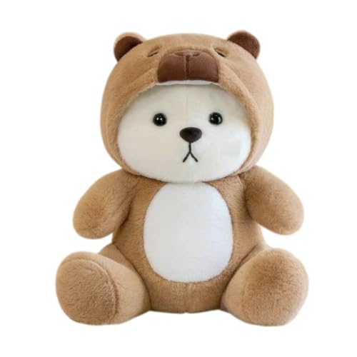 Image of FuzzyTales Hooded Capybara Panda Soft Toy | Soft Stuffed Plush Animal for Kids & Adults | Kawaii Cute Animal Toy for Cuddles & Room Decor | for Birthday Gifts, Thanksgivings and Every Event (35cm)