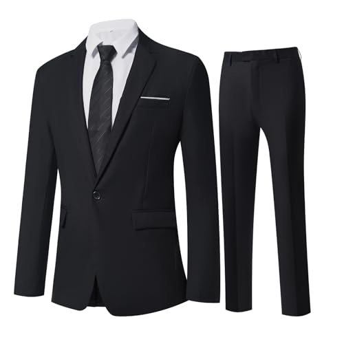 Men's Suits 2 Piece Slim Fit One Button Dress Suit Jacket Blazer Pants Set for Wedding Business2