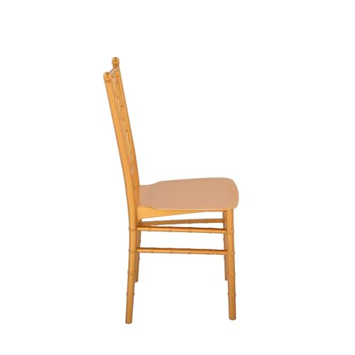 Image of Nilkamal Glam Plastic Chair | Set of 2 | Royal Look with Balanced Posture Support | for Living Room, Dining Room, Garden, Cafes, Balconies, Weddings & Events | Shimmer Gold