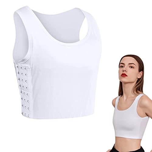 Chest Binder Trans Binder Unterwäsche Tanktops Bandage Trans Breathable Side Haken Bustier BH Damen Korsett Sport BH Tank Tops Atmungsaktiv Korsetts Kurz Tomboy Kurzer Chest Binder Top für Damen