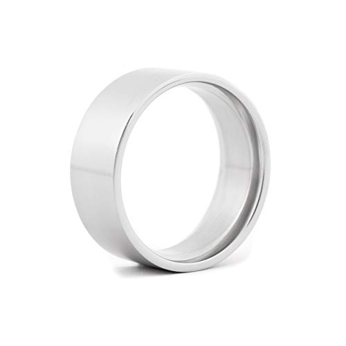 JFSG 9mm 316L Stainless Steel Ring Matte Finished Engravable Comfort Fit Wedding Band (9mmX11.5)