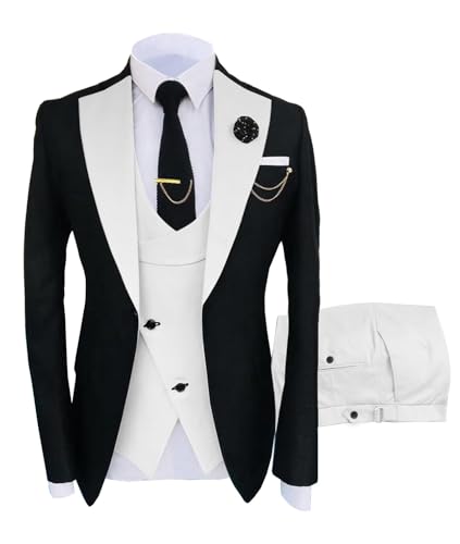 Men's Suit Slim Fit 3 Pieces Ball Tuxedo Suit Formal Business Best Man Wedding Suit Jacket Pants Set4