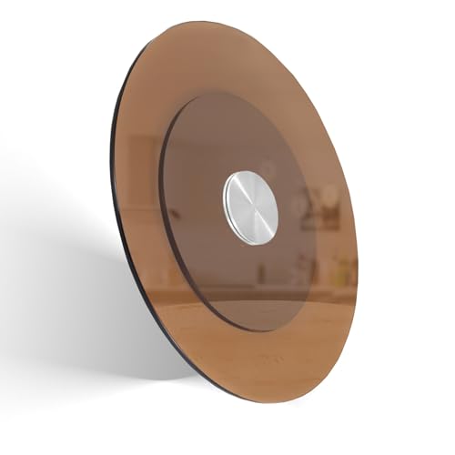 Bandeja giratoria para servir – Tocadiscos de vidrio templado grueso con base de aleación de aluminio, giratorio de 360° para centros de mesa de comedor