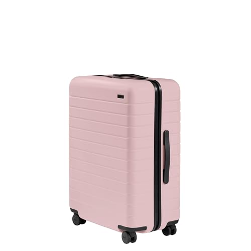 Image of Away Medium Checked Luggage, Lightweight Hard Shell Suitcase with Spinner Wheels, Durable Rolling Luggage, TSA Lock, 26 Inch, Blush Pink