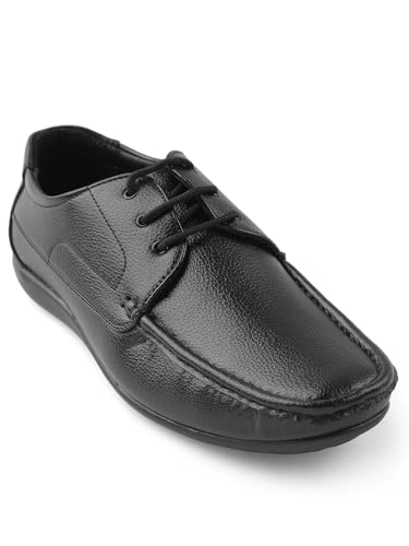 Image of Liberty Fortune HML-6E Men's Formal Derby Shoes - Black, Brown - Synthetic Leather Lace-Up with Cushioned Footbed - Stylish Office Footwear - Comfortable and Lightweight
