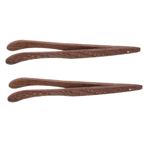 SOLUSTRE 2pcs Wooden Tea Clamp Functional Tea Tongs Sugar Cubes Essential Accessory