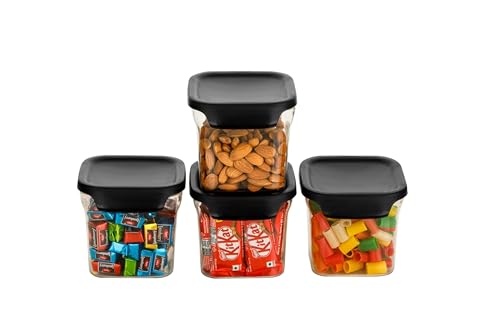 Image of Kitchen Unbreakable Storage Boxes Fridge Organizer With Removable Drain Plate&Lid,Stackable Portable Items | Kitchen Stoage Box | Plastic Container (Set of 4)
