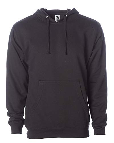 Global Blank Mens Hooded Pullover Sweatshirt Mid-Weight Athletic Fleece Hoodies Black