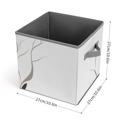 Boîte de rangement pliable bouleau avec poignée pour placard - 3