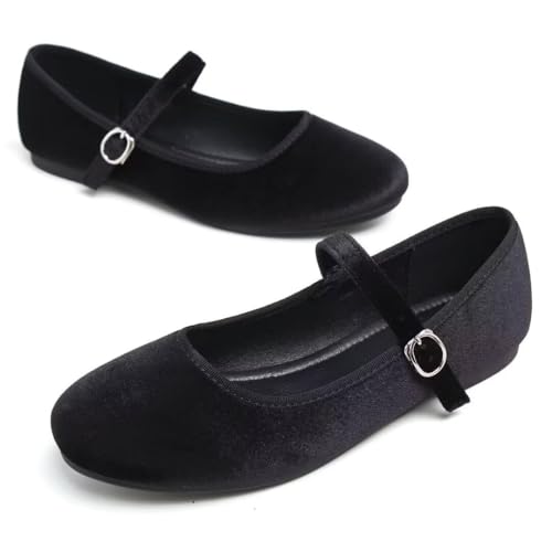 Image of TN TANGNEST Women's Velvet Flats Round Toe Ballet Shoes | Elegant Bowknot Flats Comfortable Casual Slip On Flats for Work