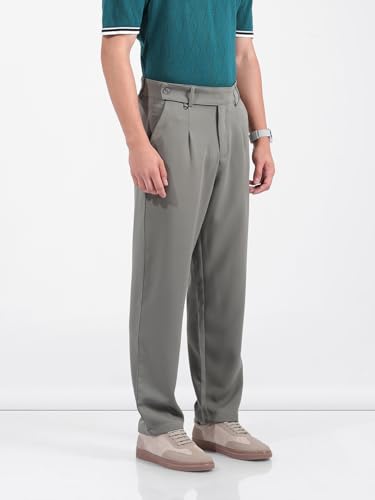 Image of The Indian Garage Co Men Loose Tapered Solid Mid-Rise Stretchable Gurkha Pants