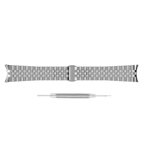 SOUYIE H66 Smartwatch Strap Quick-Release Stainless Steel Replacement Strap Unisex Metal Link 22mm Width Silver