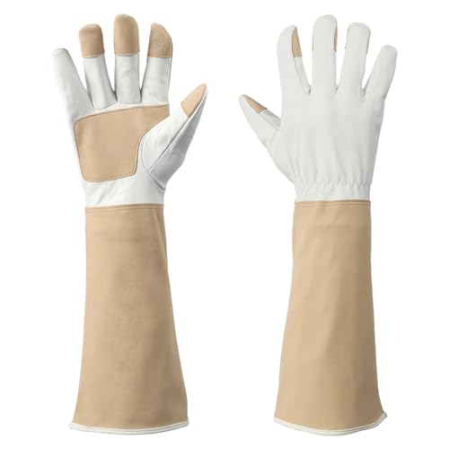 Altozor Gardening Gloves Men & Women Long Cowhide Leather Rose Pruning Gloves Breathable & Durable...