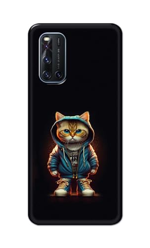 Image of PRINTFIDAA Printed Hard Back Cover Case for Vivo V19 Back Cover (Hipster Cat) -112