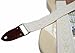 MUSIC FIRST Original Design, 2 inch width (5cm), Cream Lace Electric Guitar Strap Bass Strap With Genuine Leather Strap End (The Leather Made In Italy) (Cream Lace)