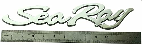 Image of 2pcs Sea Ray Searay Script Emblem 3D Badge Letters Nameplate Self-Adhesive Sticker Boat Logo 12-3 /4 inch New (Black)