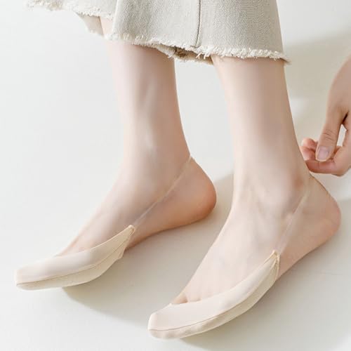 Image of No Show Socks with Invisible Sling Back Womens, 6 Pairs Low Cut Half Toe Topper Socks with Non-Slip Straps for Heels