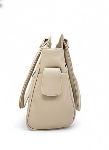 Image of Premium PU Leather Handbag for Women - Spacious Shoulder Tote for Daily, Office & Travel Use - Multi-Pocket Western-Style Purse