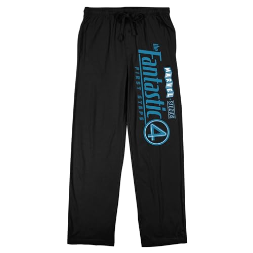 The Fantastic Four: First Steps Bold Logo Men's Black Sleep Pajama Pants