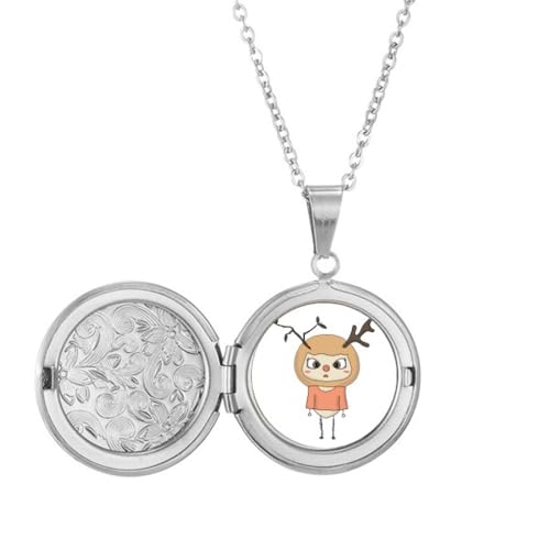 Collier pendentif cerf marron : bijou médaillon et cadeau d'anniversaire