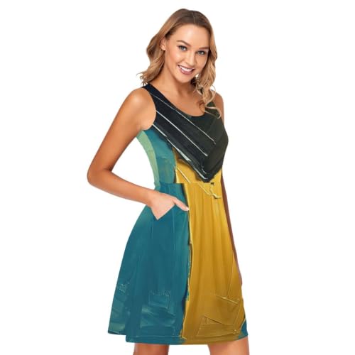 Robe d'été sans manches motif drapeau des Bahamas avec poches pratiques