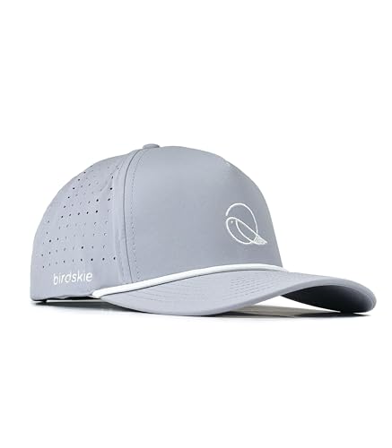 birdskie Golf Hat Snapback with Rope Design, Breathable, Quick Drying, High Performance, The Captain Golf Cap Gray