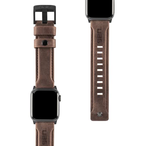 URBAN ARMOR GEAR UAG Compatible Apple Watch Band 42/41/40mm iWatch Series 11/10/9/8/7/6/5/4/SE3/SE2/SE, Top Grain Italian Leather Replacement Strap, Leather Brown