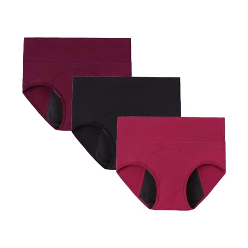 Image of DIVING DEEP High Waist Period Panty for Women| Leakproof Menstrual Underwear for Girls | Breathable Ultra-Soft Cotton Panties | Heavy Flow Protection Multi-Layer Reusable 2 Years (Pack of 3)